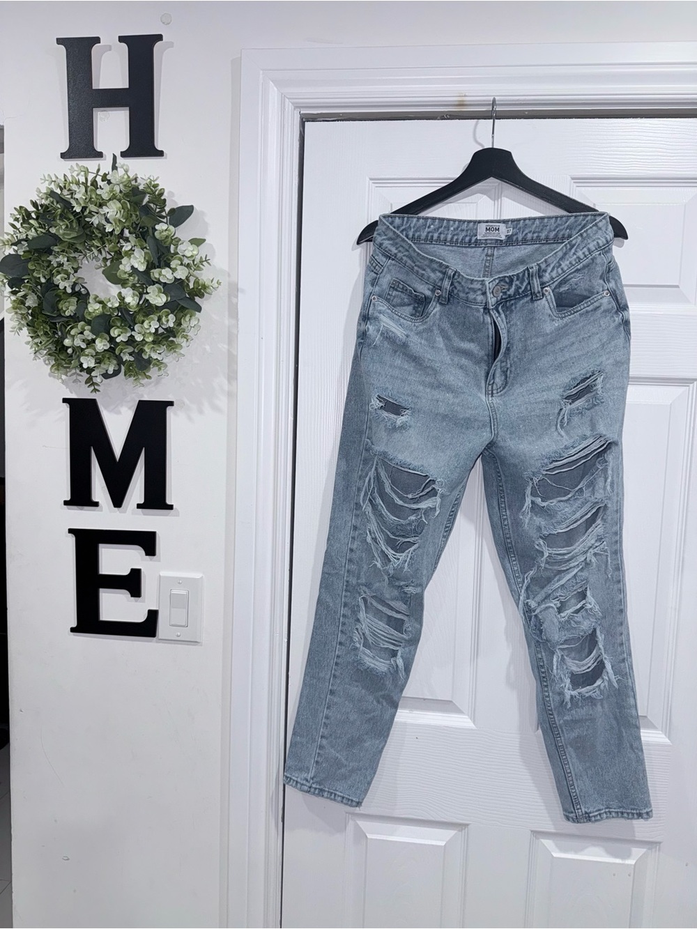 refuge Light Blue Distressed Boyfriend Jeans